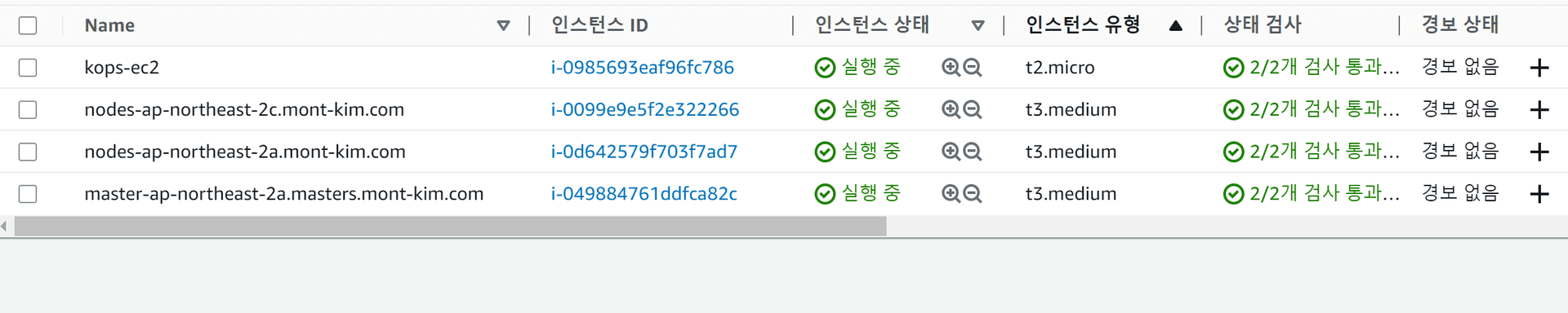 생성에는 약 6분정도 소요된다고 하는데, 10분정도 뒤에 AWS콘솔창에서도 정상적으로 생성된 모습들을 볼 수 있다.