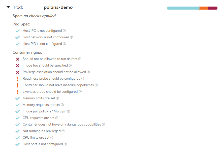 polaris-demo pod의 상태를 확인 할 수 있다.